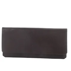 イルビゾンテ IL BISONTE 長財布 お札入れ フラップ 二つ折り レザー こげ茶 /YO20