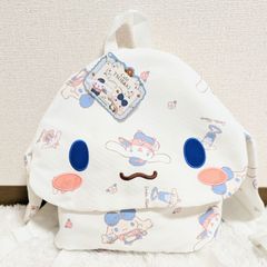 【未使用品】シナモロール Cafe TSUBAKI リュックサック バックパック リュック サンリオ お出かけ 遠足 散歩 大容量 軽い プレゼント 普段使い 人気 ホワイト 白 キャラクター