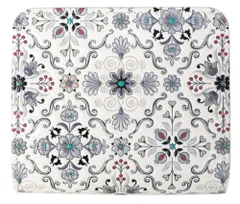 [浅草文庫] 友禅染 二つ折り 財布 L字ファスナー オリエント 柄 江戸小紋 サイフ 2つ折り 折り財布 ミニ財布 革 ブラック [ブラック]