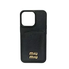 【MIU MIU】ブラック iPhone12ケース インポート品 miumiu iPhone12スマホケース 黒色