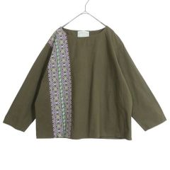 18700円/新品/ビアズリー/サイド刺繍プルオーバー/ブラウス/カーキ 
