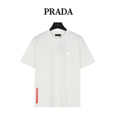【今日特価】Prada / プラダ 25ss 胸三角ロゴ後裾赤ストライプ T シャツ