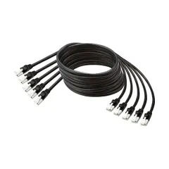 （まとめ） TANOSEE 爪折れ防止LANケーブル（CAT6） ブラック 1m 1パック（5本） 【×2セット】
