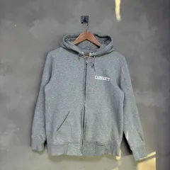 Carhartt(カーハート) ロゴ フード付き ジップアップパーカー グレー