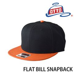 OTTO 帽子 《ブラック×オレンジ》新品 未使用 オットー キャップ フラットビルキャップ ストレートつば ベースボールキャップ 無地 バイカラー ストリート サイズ調節可能【D6E】ファッション メンズ