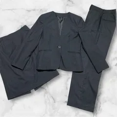 アンカーウーマン スーツ3点セット ジャケット パンツ スカート ネイビー 11号 セットアップ ビジネス 通勤 面接