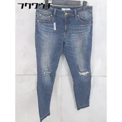 ◇ AZUL BY MOUSSY アズールバイマウジー ダメージ加工 カットオフ ジーンズ デニム パンツ サイズL インディゴ レディース 【中古】 【1102100008371】