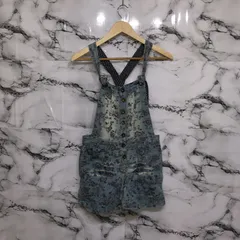 フォーエバー21 FOREVER21 サロペット　【XS】　デニム　花柄　ジーンズ　ジーパン　かわいい