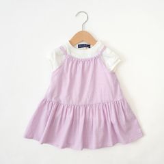 新品　Little s.t. by s.t.closet(リトルエスティーバイエスティクローゼット)　Tシャツ+キャミワンピースセット　110㎝　120㎝　ピンク　半袖　キャミワンピ　　女の子　子供服