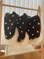 ドット柄　水玉　ボア　アウター　コート　犬服　ペット服　ペットウェア　ドッグウェア　ペット用品