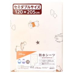 un doudou ディズニー セミダブルサイズ 防水シーツ 120×205cm プー＆フレンズ ピーチスキン生地 吸水加工 四隅ゴム ベビー用品 新品 新生児 添い寝 在宅 介護用品 防水カバー おねしょシーツ NZ3225-Y