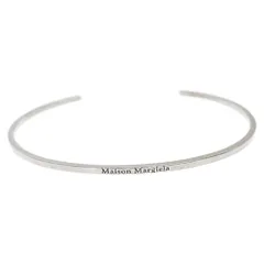 Martin Margiela (マルタンマルジェラ) LOGO BANGLE SUPER NARROW #PALLADIO BURATTATO SM1UY0050-SV0091 カフブレスレット シルバー ロゴ ブレスレットのサムネイル