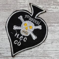 DSP18 スカル SPADE スペード ドクロ ベトナム 戦争 ワッペン トランプ RECON 刺繍 リメイク アメカジ ベトジャン 米軍 黒