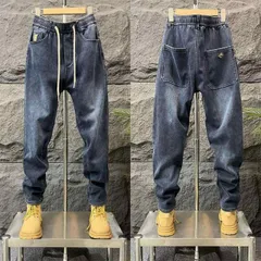 メンズ ファッション 服 用 オシャレ シンプル 大人 かっこいい ストリート 夏コーデ  ジーンズ シンプル カジュアル ロング パンツ ゴムウエスト スキニー パンツ 