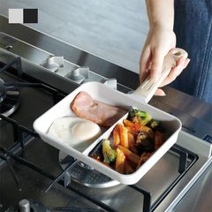 【新品※ショップ出品】仕切りフライパン IH対応 二品同時調理 仕切り付き おすすめ 時短調理 朝食作り お弁当作り ガス火対応 ふっ素加工 一人暮らし マルチフライパン