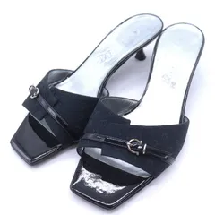 サルヴァトーレフェラガモ ミュール サンダル ガンチーニ 靴 イタリア製 黒 レディース 6サイズ ブラック Salvatore Ferragamo 【中古】