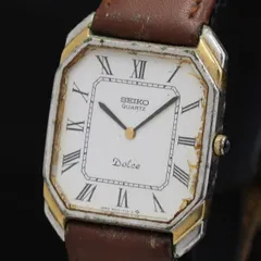 【美品！】セイコー ドルチェ レトロ③レディース＆メンズ　シェル文字盤 美品】SEIKO セイコー ドルチェ クォーツ【6030-5420】文字盤