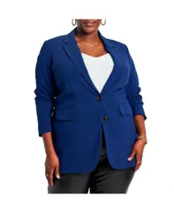 【送料無料】 エロクイ レディース ジャケット・ブルゾン アウター Plus Size The 365 Suit Long Tailored Blazer Ocean cavern