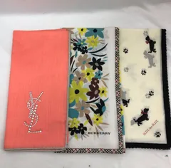 【未使用】☆ハンカチ3枚セット☆ YSL、BURBERRY、OLIVE des OLIVE イヴサンローラン、バーバリー、オリーブデオリーブ　SGAW10-6735のサムネイル