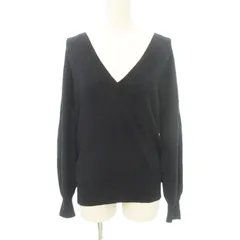 B&Y ユナイテッドアローズ BEAUTY&YOUTH ビューティー&ユース 美品 Vネック パフスリーブ ニット トップス カシミヤ混 ワンサイズ 黒 ブラック