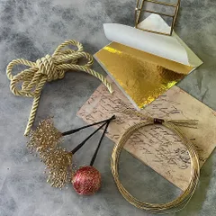 レッドゴールド髪飾り　水引　和玉　お花　ヘッドパーツ6点セット　卒業式　成人式