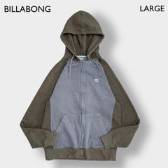 BILLABONG ジップアップ パーカー ワンポイント 刺繍ロゴ バイカラー