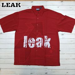 古着 半袖 プリントシャツ メンズ leak 赤 レッド