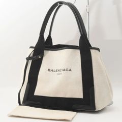 BALENCIAGA バレンシアガ ネイビーカバス トートバッグ ハンドバッグ キャンバス レザー レディース（225）
