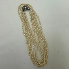 K【中古】21 パール ネックレス 3連