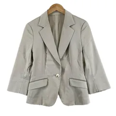 美品 INDIVI インディヴィ 無地 秋冬 AW テーラードジャケット コットン ベージュ レディース 40【古着】【中古】【送料無料】