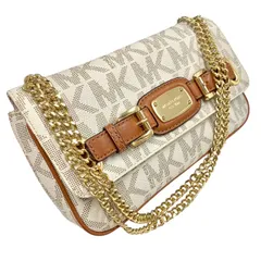 【極美品⭐️MICHAEL KORS】 マイケルコース　 チェーンショルダーバッグ　 Vanilla（バニラ） MKシグネチャー  PVC×レザー マグネットスナップ式開閉 （AYA） 024041902700EG