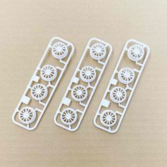 ミニ四駆　中径ローハイトホイール（フィン／ホワイト）３個セット