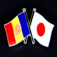 アンドラ国旗友好ピンバッジ（アンドラ×日本）