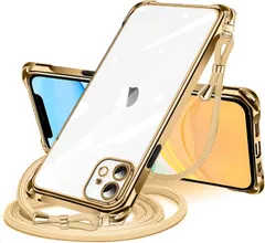 iPhone 12 mini 用 ケース クリア ショルダー iphone12mini 用 スマホケース アイフォン12ミニ カバー 肩掛け 斜めかけ 縄掛けケース 透明 TPU 薄型 軽量 耐衝撃 紐付き 斜めがけ 織りストラップ付き ネックスト