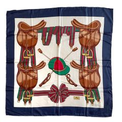 GUCCI シルク スカーフ 馬具柄 ネイビー 極美品 - メルカリ