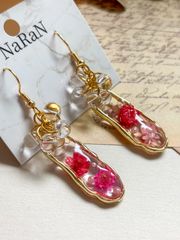504≫お花の揺れるレジンフックピアス