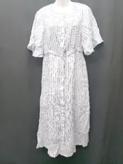 ◇ ◎ ●未使用● SHIPS any シップス タグ付 ストライプ 半袖 ロング ワンピース サイズONE ホワイト ブルー レディース P  【1407100043149】