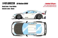 新品 EIDOLON 1/43 LB Nation GR86 パールホワイト 完成品ミニカー LB022A [佐川急便]のサムネイル