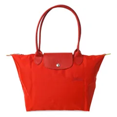 新品 ロンシャン LONGCHAMP トートバッグ ル プリアージュ グリーン ショルダーバッグMサイズ トマト