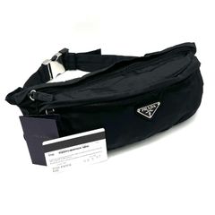PRADA プラダ ボディバッグ 三角ロゴプレート LAMPO 白タグ 黒 2層 国内発送○PRADA○三角ロゴ ボディバッグ ユニセックス 2VL005