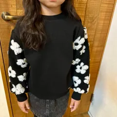 SALE。袖ボア裏起毛トレーナー160