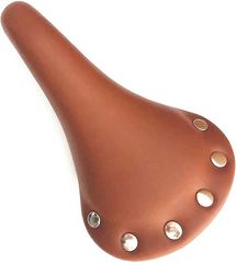MORY TRADE Classic Saddle, Leather-like, Slim, Retro, Vintage, for Mini Velo and Chromoly Bikes (Brown)