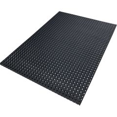 防滑・水はけゴムマット BLACK DRY（ブラックドライ）90cm×1.5m［屋外用］ゴムタイル状水はけ機構  排水 有孔 穴あき 透水 水抜き 滑り止めマット ノンスリップ 施設 エントランス フロア 出入り口 工場 作業場 現場 歩行