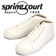 spring court (スプリングコート) B2N-V5 B2 Leather (B2レザー) メンズ ハイカットスニーカー WHITE (ホワイト) SPC017 43-約27.5cm-28.0cm