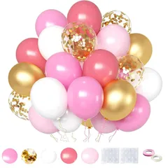 ZHUHAOYUN バルーンブーケ 30個 風船 豪華セット 紙吹雪風船 バースデーパーティー 結婚式 記念日 飾り イベント 文化祭 10インチ風船飾り付け （ホワイト、 ピンク、 ゴールド、赤）