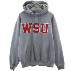 チャンピオン 長袖 スウェットパーカー L グレー Champion 裏起毛 メンズ 古着 【240106】