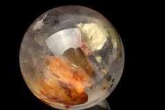 【１点物】希少内包 ライモナイト＆マーカサイトインクォーツ 21.5mm 丸玉(台座なし) スフィア パワーストーン 天然石 _PB9600