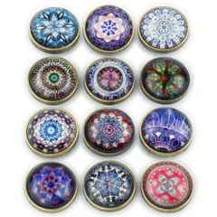 飾りボタン 16mm 633型 レザークラフト バネホック ハンドメイド (Aセット・12個)