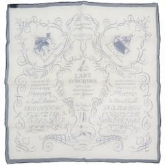 美品 エルメス カレ45 LART DECRIRE 書の芸術 シルク ホワイト系  