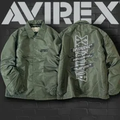 AVIREX アヴィレックス バックプリント エコダウン 中綿入り ナイロンジャケット コーチジャケット ミリタリージャケット パデッドブルゾン 6112165 オリーブカーキ ▲025▼41217w07